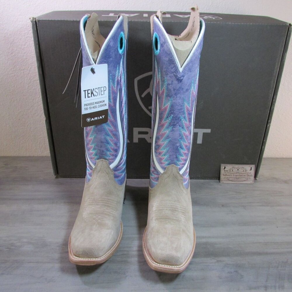 Ariat Women's Futurity Fort Worth 14" Embroidery Inlay Boot Taupe/Lavender Field - Picture 2 of 4